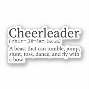 Cheerleader Definition, Cheer Cheerleading Gift Sticker