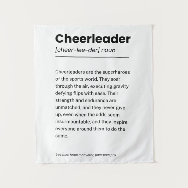 Cheerleader Definition, Cheerleading Decor Gifts Tapestry (Front)