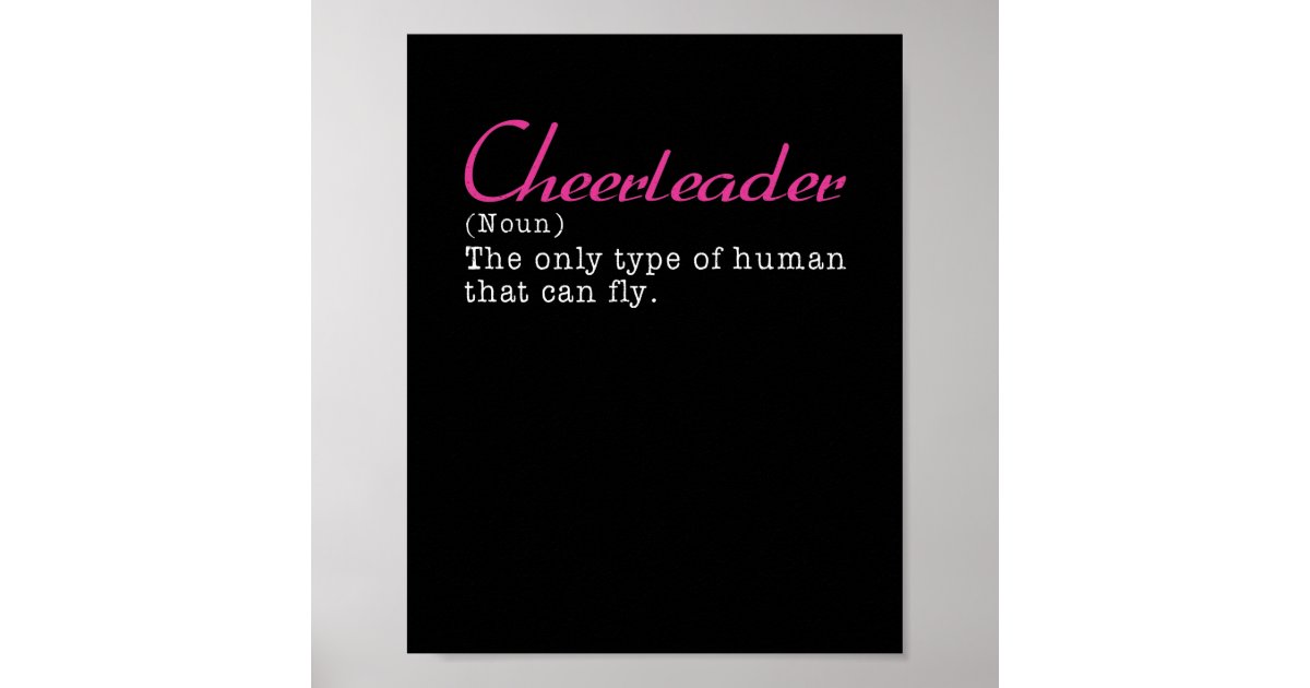 Cheerleader Definition Cheerleading Explanation Poster Zazzle
