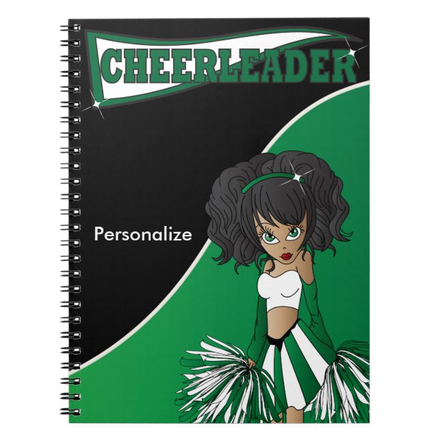 Cheerleader | DIY Name | Dark Green Notebook (Front)