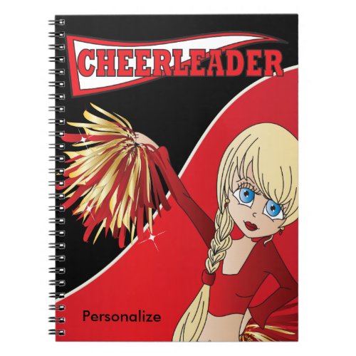 Cheerleader  DIY Name  Red Notebook