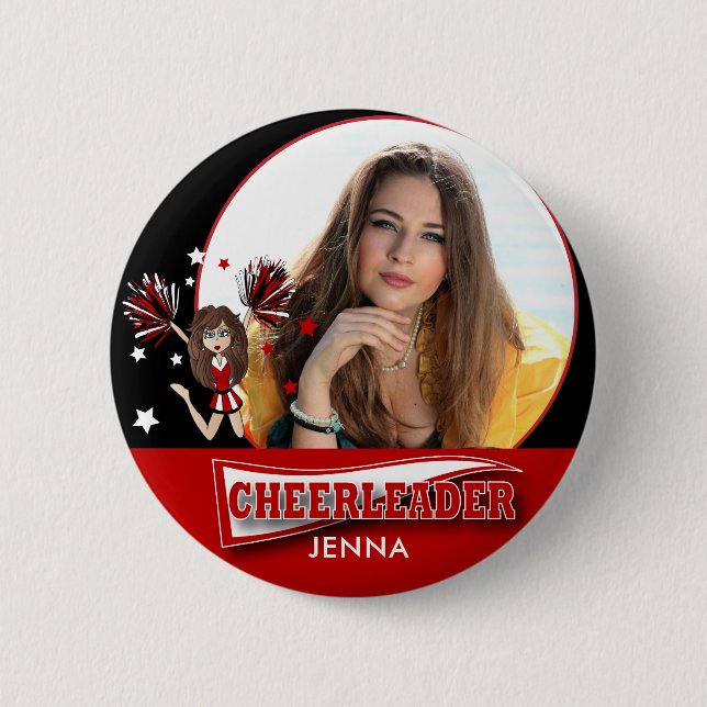 Cheerleader - DIY Photo -  Red Button (Front)