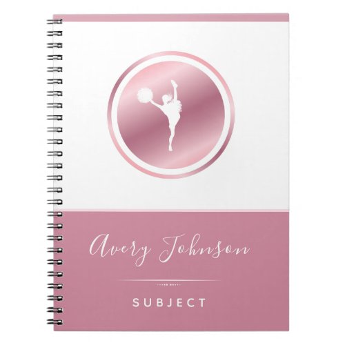 Cheerleader Elegant Pink Rose Gold Personalized    Notebook