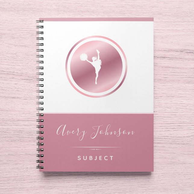 Cheerleader Elegant Pink Rose Gold Personalized    Notebook (Creator Uploaded)