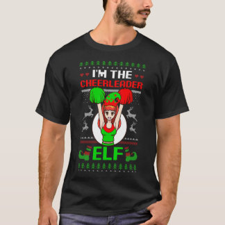Cheerleader Elf Design Christmas Cheerleading  T-Shirt