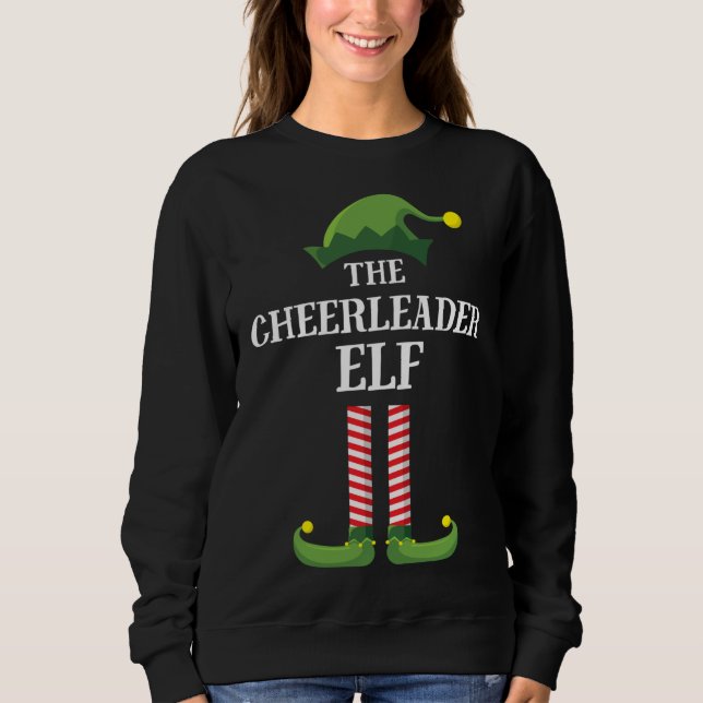 Cheerleader Elf Matching Family Christmas Party Sweatshirt (Front)