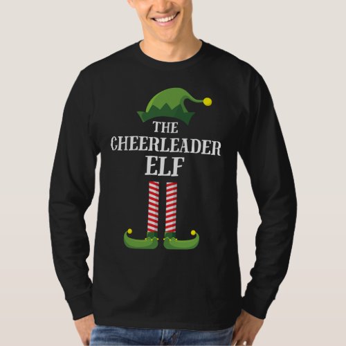 Cheerleader Elf Matching Family Christmas Party T_Shirt