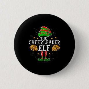 Cheerleader Elf Matching Team Christmas Funny Chee Button