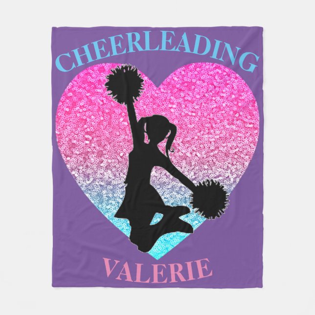 Cheerleader Fleece Blanket w/ Personalized Name (Front)