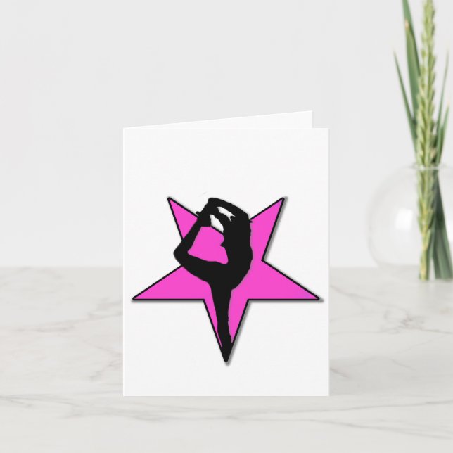 Cheerleader flyer pink star notecard (Front)