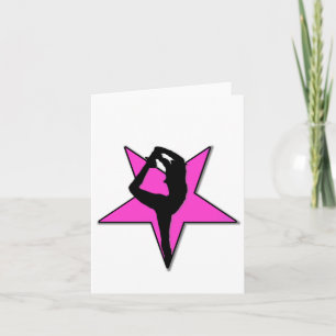 Cheerleader flyer pink star notecard