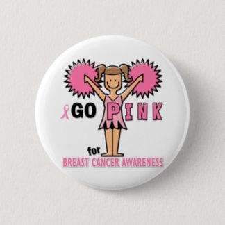 Cheerleader for Breast Cancer Awareness Button