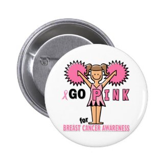 Cheerleader for Breast Cancer Awareness Buttons