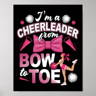 Cheerleader From Bow To Toe Cheerleading Cheering Poster
