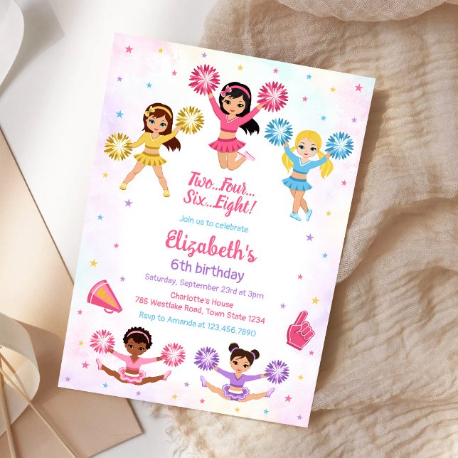 Cheerleader Girl Birthday Invitation (Creator Uploaded)