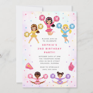 Cheerleader Girl Birthday Party Invitation