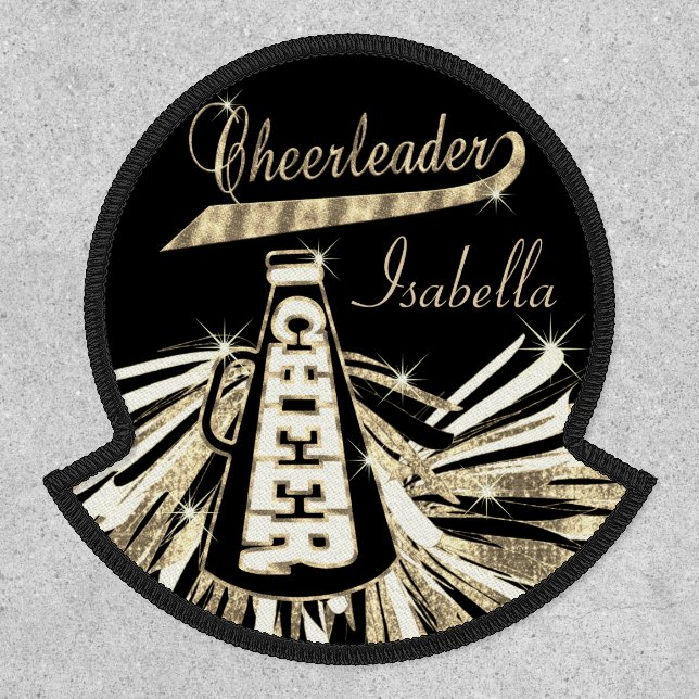 Cheerleader 📣 💖 Glam- Black and Gold Patch (Front)