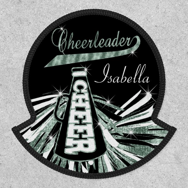 Cheerleader 📣 💖 Glam- Black and Green Patch (Front)