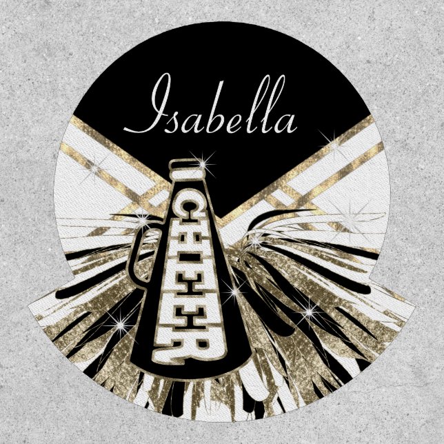 Cheerleader   Glam- Gold, Black and White Patch (Front)
