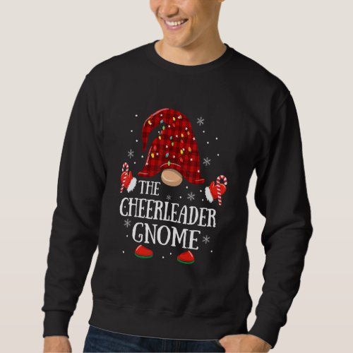 Cheerleader Gnome Buffalo Plaid Matching Family Ch Sweatshirt