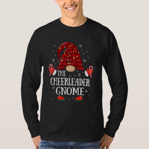 Cheerleader Gnome Buffalo Plaid Matching Family Ch T_Shirt