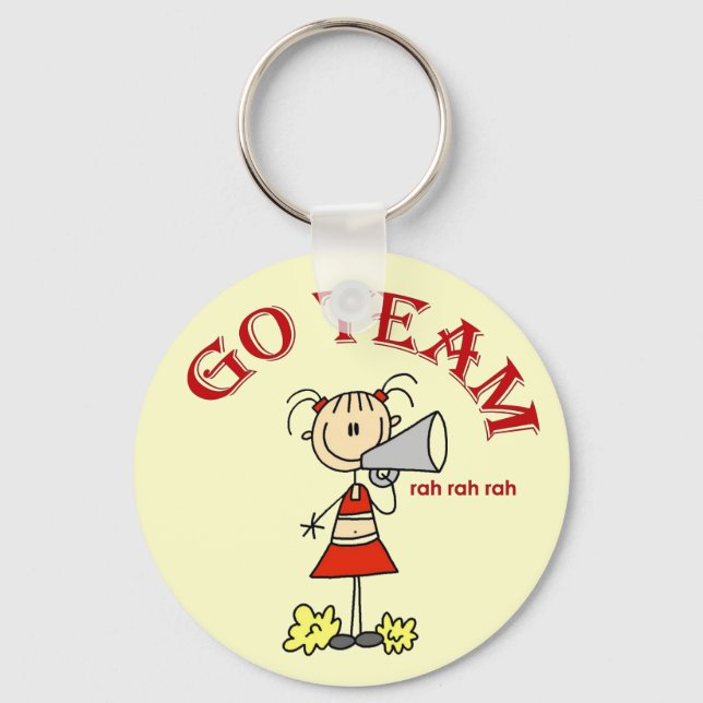 Cheerleader Go Team Tshirts and Gifts Keychain (Front)