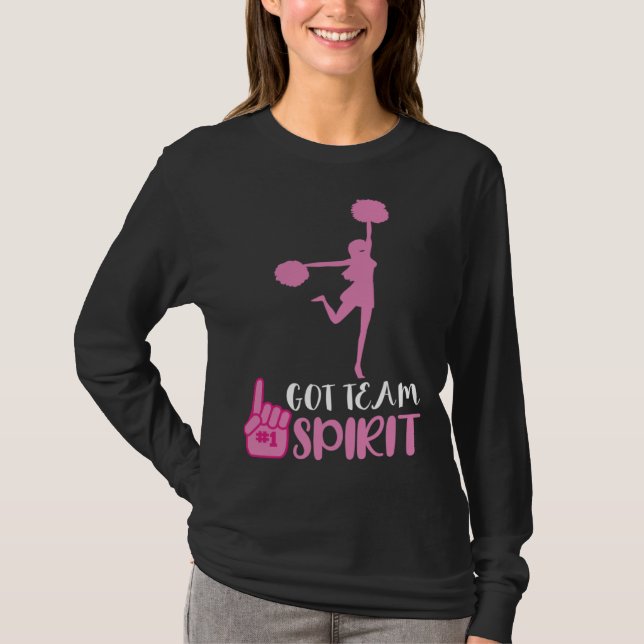 Cheerleader Got Team Spirit Cheer Squad Team Girl  T-Shirt (Front)