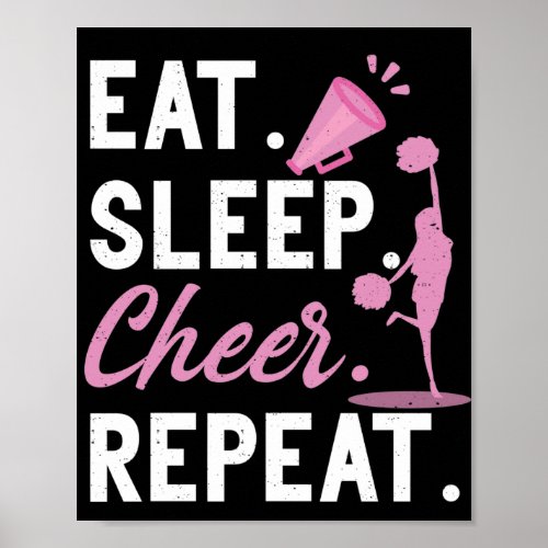 Cheerleader Gymnastic Dance Eat Sleep Cheer Repeat Poster