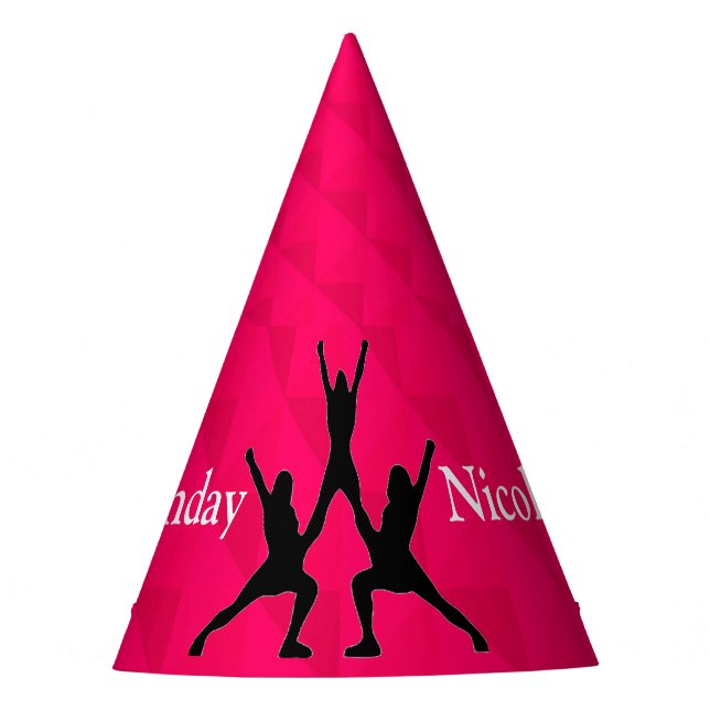 Cheerleader "Happy Birthday" Personalized Party Hat (Front)