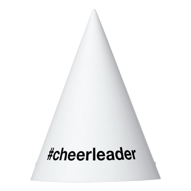 CHEERLEADER Hashtag Party Hat (Front)