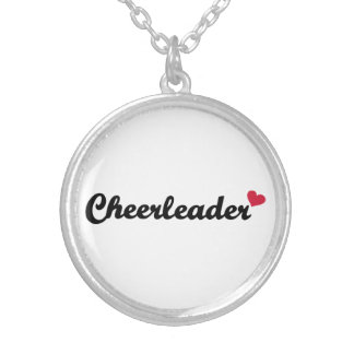 Cheerleader heart silver plated necklace