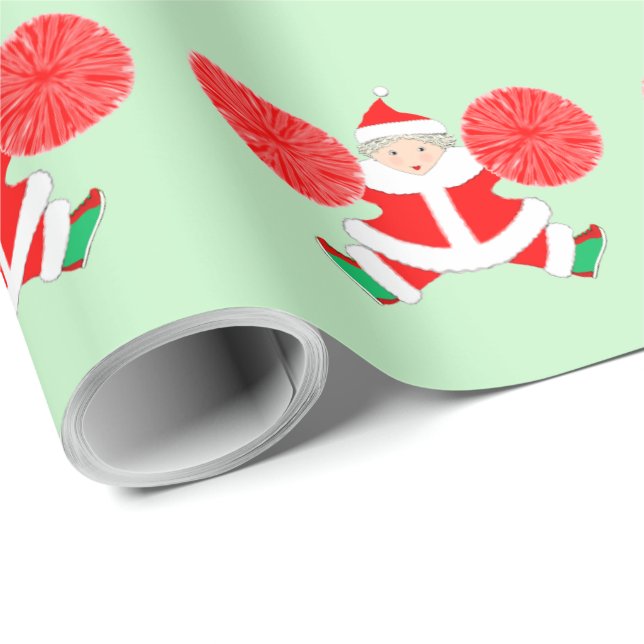 Cheerleader Holiday Gift Wrapping Paper (Roll Corner)