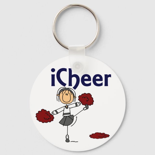 Cheerleader I Cheer Stick Figure Keychain (Front)