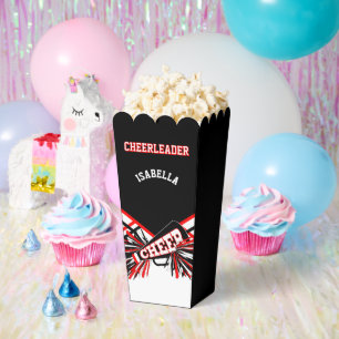 Cheerleader in Black, White and Red Favor Boxes