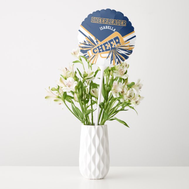 Cheerleader in Blue, Gold and White Balloon (Vase)