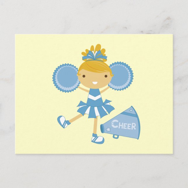 Cheerleader in Blue Postcard (Front)
