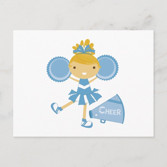 Cheerleader in Blue Postcard (Front)