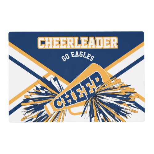 Cheerleader in Gold White and Blue  Placemat