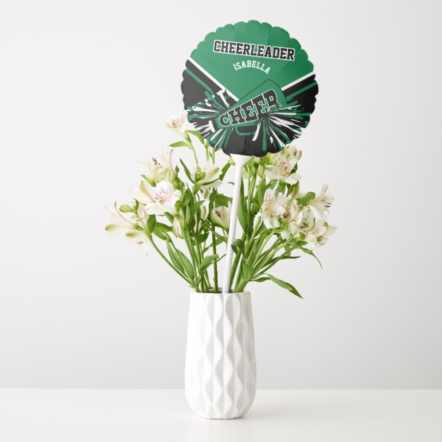 Cheerleader in Green, Black and White Balloon (Vase)