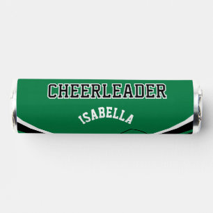 Cheerleader in Green, Black and White Breath Savers® Mints