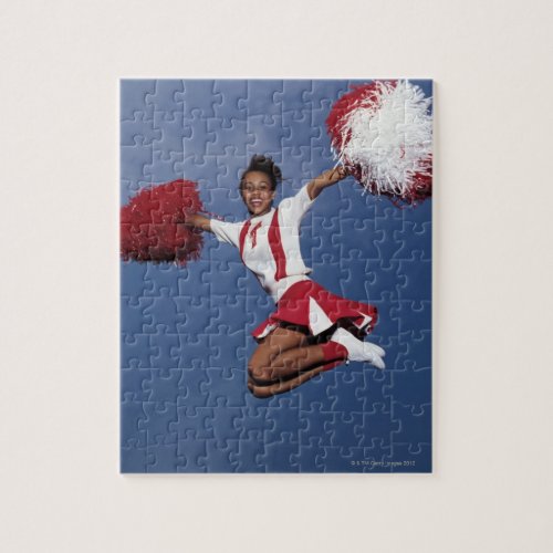 Cheerleader in mid_air jigsaw puzzle