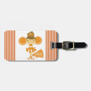 Cheerleader in Orange Luggage Tag