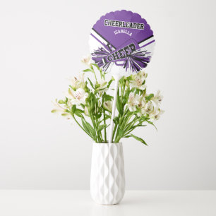 Cheerleader in Purple, Black and White Balloon