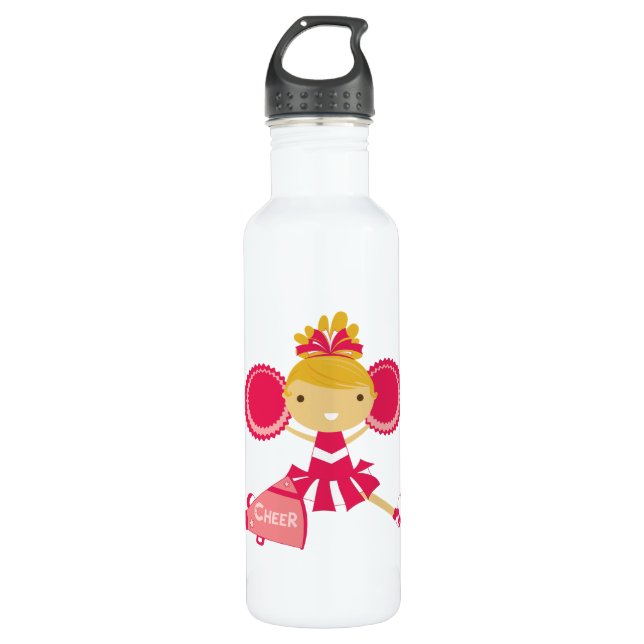 Cheerleader in Red Stainless Steel Water Bottle (Front)