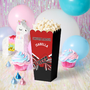 Cheerleader in Red, White and Black Favor Boxes