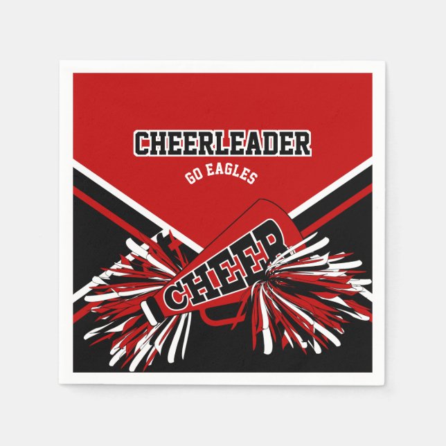 Cheerleader in Red, White and Black Napkins (Front)