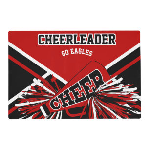 Cheerleader in Red, White and Black Placemat