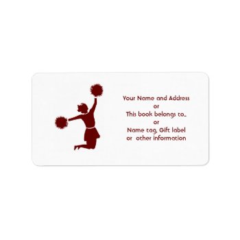 Cheerleader In Silhouette Name And Address Label by DigitalDreambuilder at Zazzle