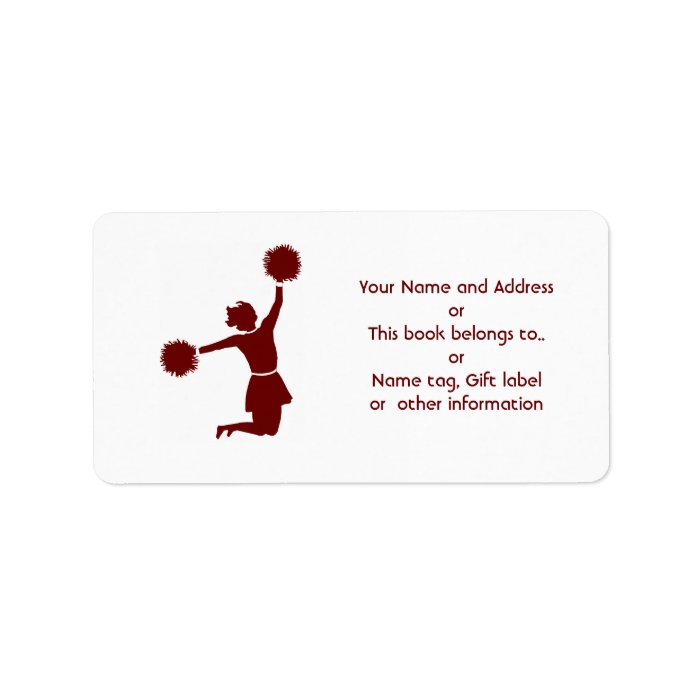 Cheerleader In Silhouette Name And Address Label