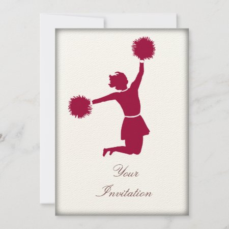 Cheerleader In Silhouette Party Event Invitation
